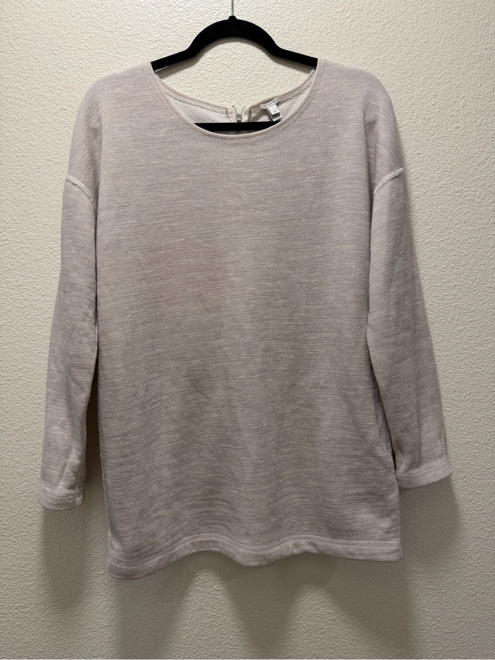 J. Crew Jaspe Crewneck Wool Blend Easy Layering Zipperback Pullover Sweater
